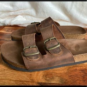 White mountain leather helga sandals